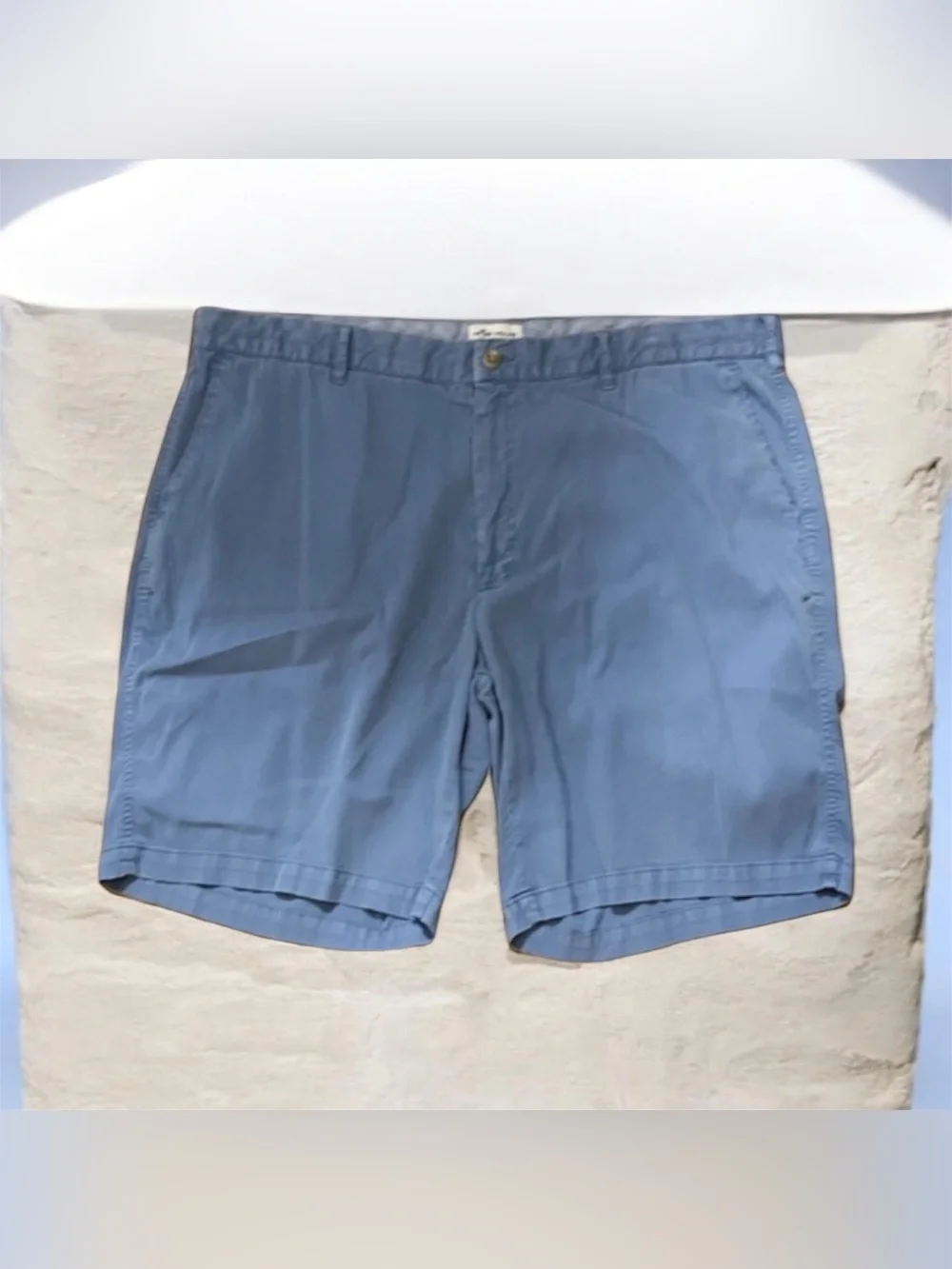 Peter Millar Slate Blue Flat-Front Chino Shorts